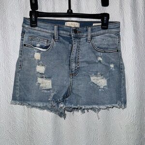 Harper Blue Ripped Denim Mini Skirt